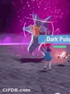 Girl Fighting Monster With Dark Pulse Ability GIF