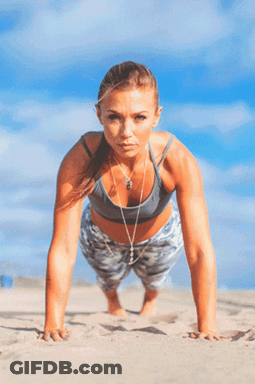 Girl Fit Push Up GIF