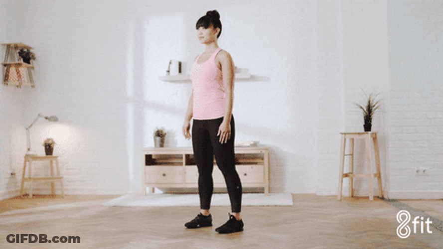 Girl Fitness Lunge Exercise GIF