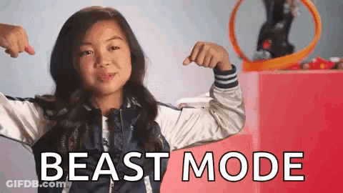 Girl Flexing Muscles Beast Mode GIF
