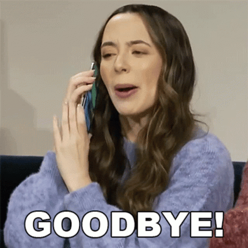 Girl Flipping Phone Goodbye GIF