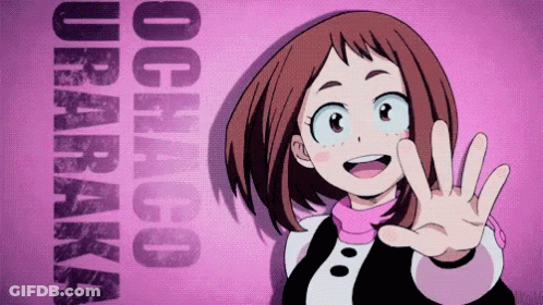 Girl From My Hero Academia Waving GIF