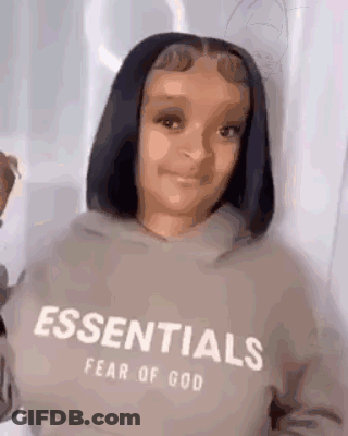 Girl Funny Face Essentials Fear Of God Hoodie GIF