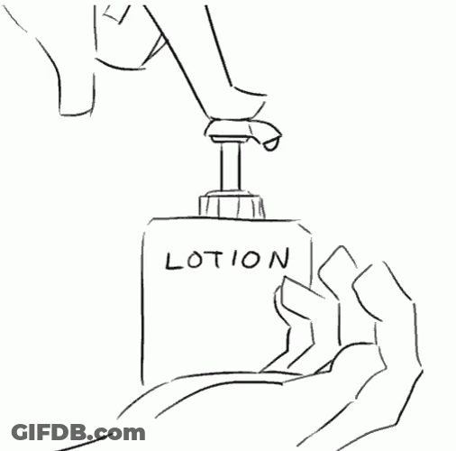 Girl Getting Lotion On Face Art GIF