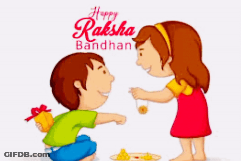 Girl Giving Gift To Boy Happy Raksha Bandhan GIF