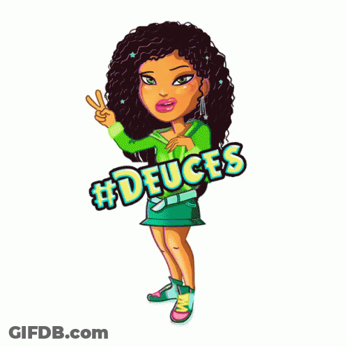 Girl Giving Peace Sign #Deuces GIF