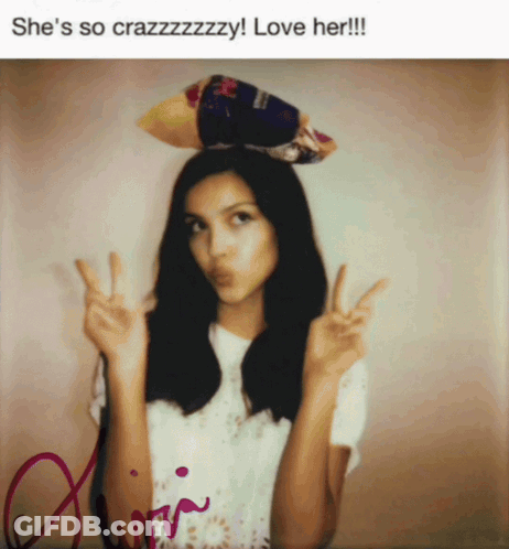 Girl Giving Peace Sign She's So Crazzzzzzzy Love Her GIF