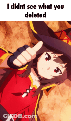 Girl Giving Thumbs Up Saying I Didnt See What You Deleted GIF