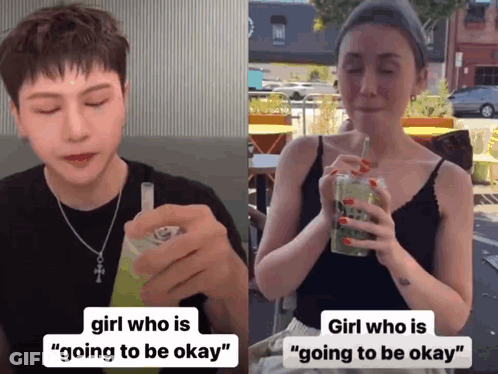 Girl Going To Be Okay Next To Man GIF