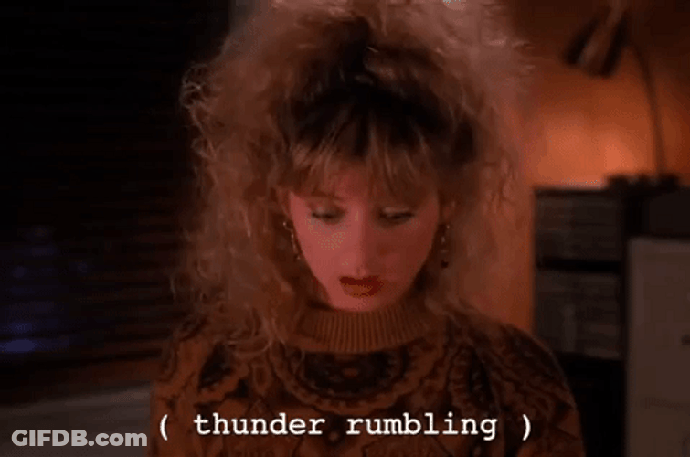 Girl Got Scared Thunder Rumbling GIF