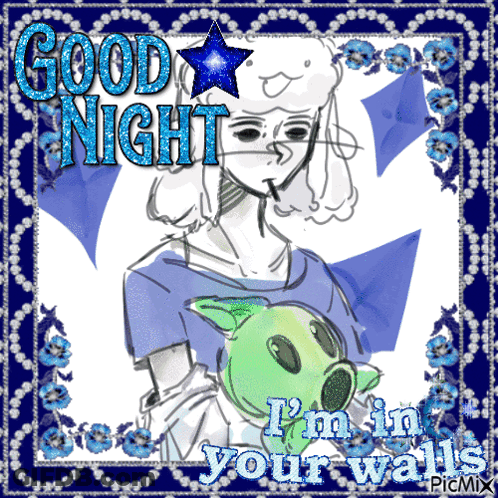 Girl Green Monster Good Night I'm In Walls GIF
