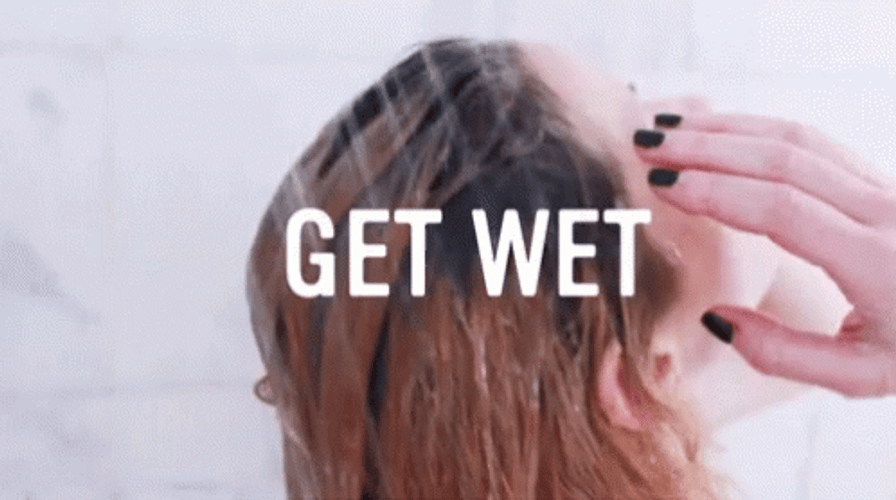 Girl Hair Get Wet Shower GIF