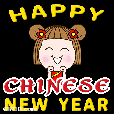 Girl HAPPY CHINESE  NEW YEAR GIF