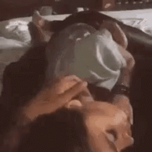 Girl Having Sensual Neck Massage While Sleeping GIF