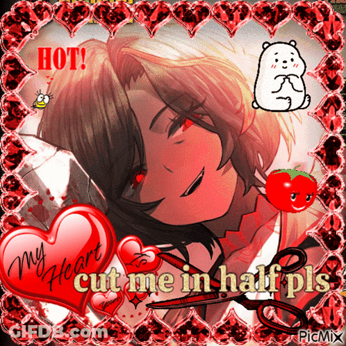 Girl Heart Saying My Heart Cut Me In Half GIF