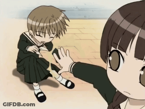 Girl High Fiving Boy On Ground GIF