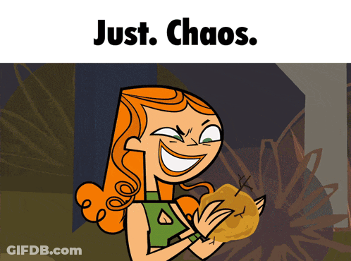 Girl Holding Apple With Just Chaos GIF