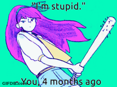 Girl Holding Baseball Bat Saying I'm Stupid GIF