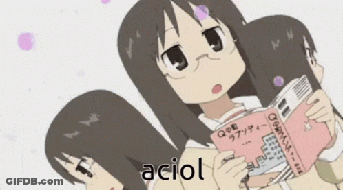 Girl Holding Book With Aciol GIF