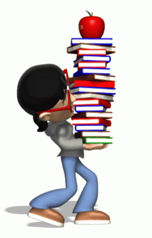 Girl Holding Books GIF