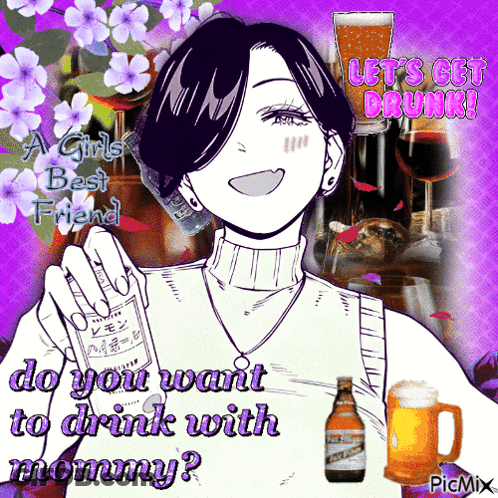 Girl Holding Bottle Saying Do You Want To Drink With Mommy GIF