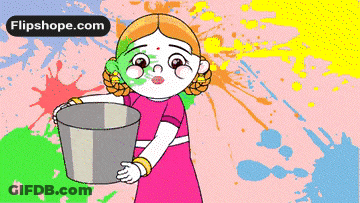 Girl Holding Bucket Flipshope.com GIF