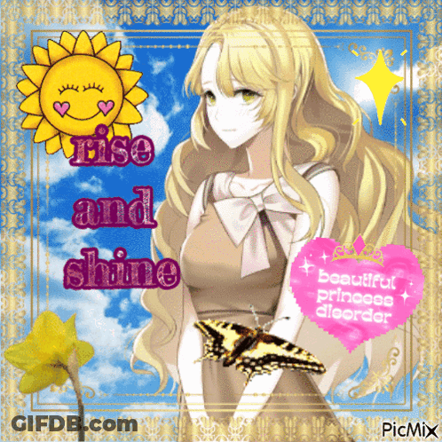 Girl Holding Butterfly Rise And Shine GIF