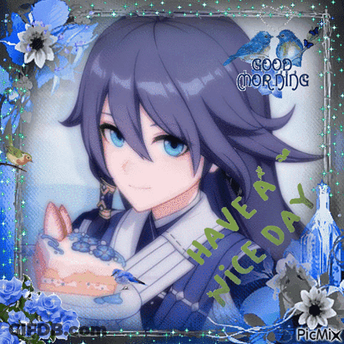 Girl Holding Cake Saying Good Morning Have A Nice Day GIF