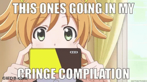 Girl Holding Cell Phone Saying This Ones Going In My Cringe Compilation GIF
