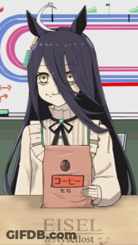 Girl Holding Coffee Bag With Eisel GIF