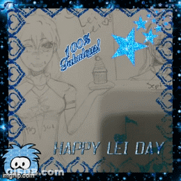 Girl Holding Cupcake Saying Happy Lei Day GIF