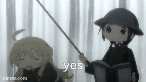 Girl Holding Fishing Rod Next To Girl Reading Book GIF