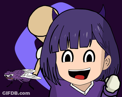 Girl Holding Fly GIF
