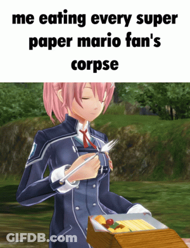 Girl Holding Food Box Super Paper Mario Fan GIF