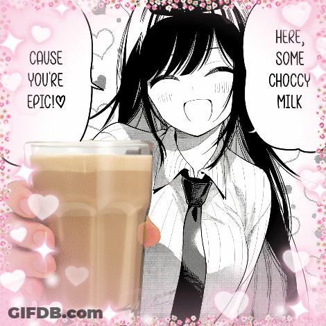 Girl Holding Glass Of Chocolate Milk GIF
