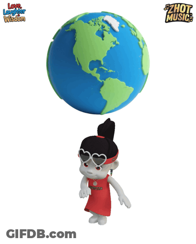 Girl Holding Globe With Love Laughter Wisdom GIF