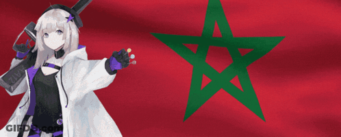 Girl Holding Gun In Front Of Green Star GIF