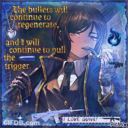 Girl Holding Gun The Bullets Will Continue To Regenerate GIF