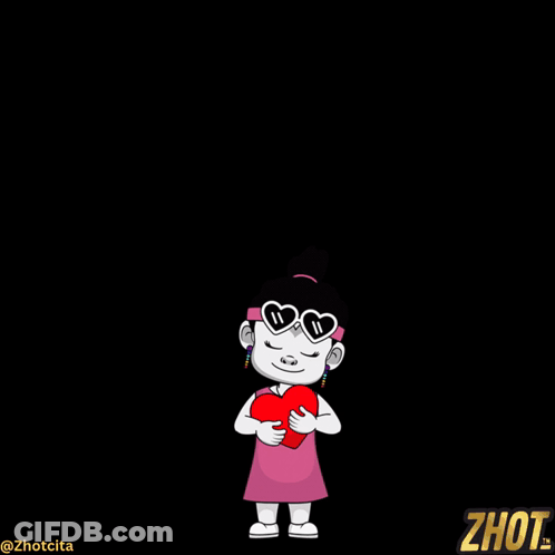 Girl Holding Heart Seek Progress Not Perfection GIF