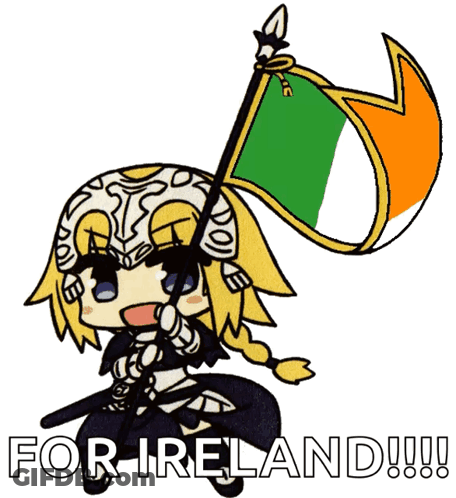 Girl Holding Irish Flag For Ireland GIF