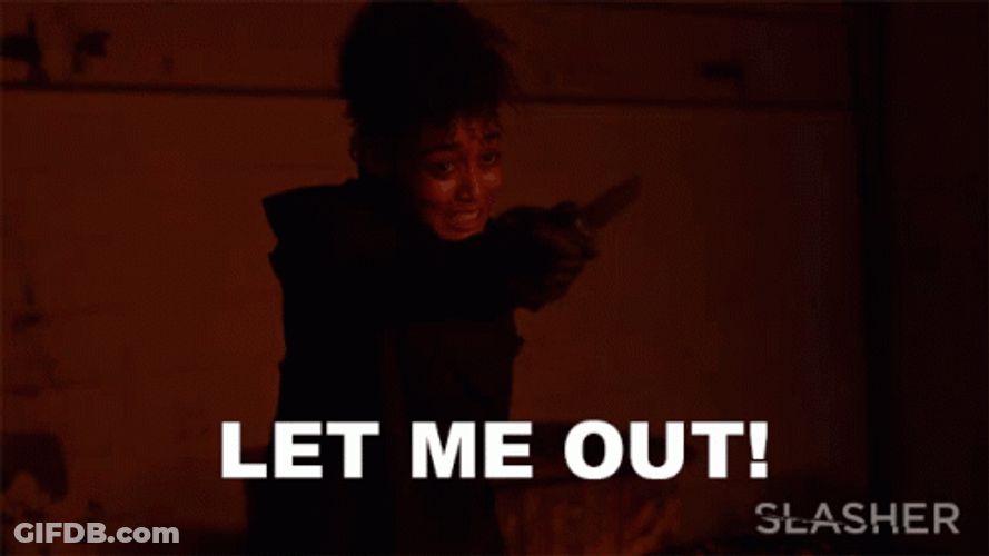 Girl Holding Knife Let Me Out GIF