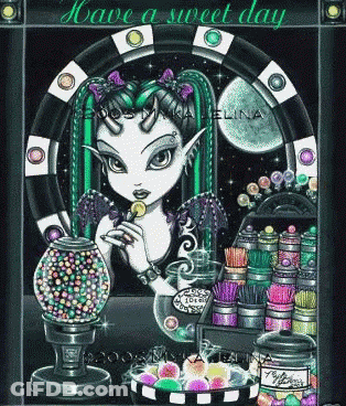 Girl Holding Lollipop Have A Sweet Day GIF