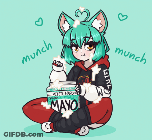 Girl Holding Mayo Box GIF