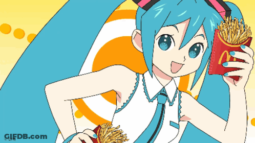 Girl Holding McDonald's Fries GIF