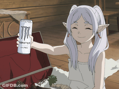Girl Holding Monster Ultra Can GIF