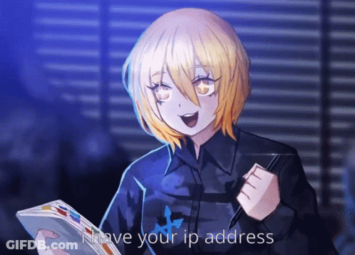 Girl Holding Notebook Saying I Have Your IP Address GIF