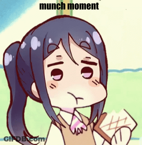 Girl Holding Paper Saying Munch Moment GIF