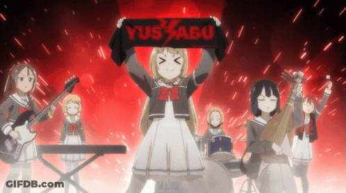 Girl Holding Scarf Saying Yusabu GIF