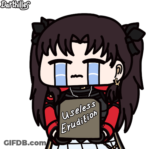 Girl Holding Sign Saying Useless Erudition GIF