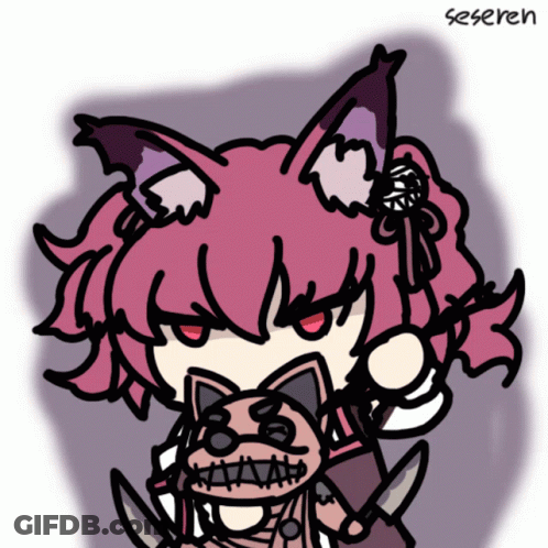 Girl Holding Stuffed Animal Seseren GIF